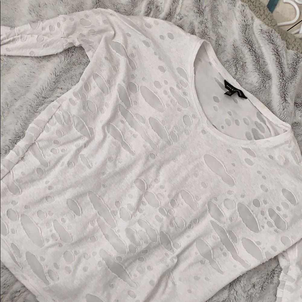 White patterned long sleeve